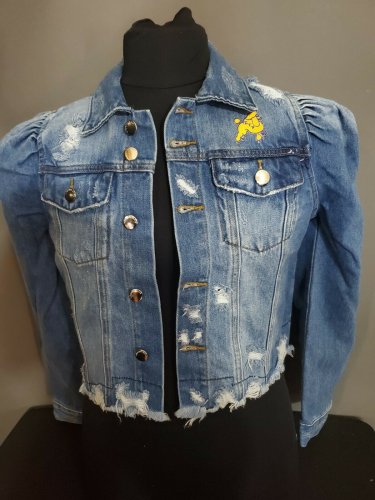 Sigma Gamma Rho Sorority Distressed Denim Jean Jacket