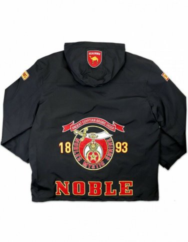 NOBLE SHRINE Fraternity Windbreaker Jacket Freemason Noble Masonic Jacket 1893