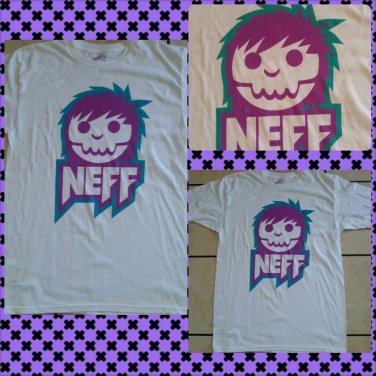 NEFF White Short sleeve T-Shirt Mens short sleeve skaterter T shirt L