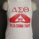 DELTA SIGMA THETA SORORITY BLOUSE WHITE SLEEVELESS 1913 DELTA DIVA HIGH NECK TOP
