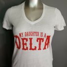 DELTA SIGMA THETA SORORITY V-NECK T-SHIRT MY DAUGHTER IS A DELTA V-NECK T-SHIRT