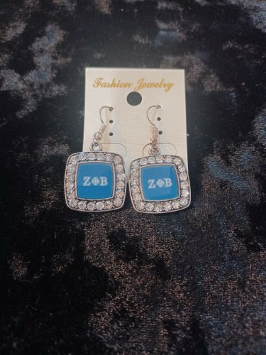 Zeta Phi Beta Sorority Bling style Earrings 1920 Finer Womanhood Z-PHI-B