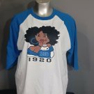 ZETA PHI BETA SORORITY T-SHIRT ZETA PHI BETA BLUE WHITE BASEBALL SHIRT 1920