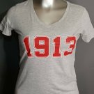 DELTA SIGMA THETA SORORITY V-NECK T-SHIRT GRAY DELTA SIGMA THETA V-NECK