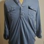 Blue Light weight Long Sleeve button up Shirt LARGE