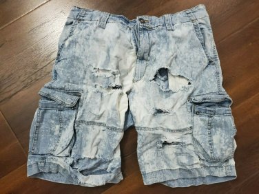 Men's Distressed Denim Jean Shorts PRE-OWNED GOOD CONDITION SIZE 34W
