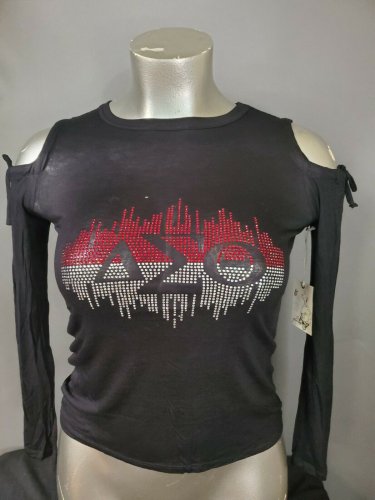 DELTA SIGMA THETA SORORITY BLACK SHORT SLEEVE BLOUSE