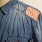 Blue Denim Short Sleeve Button up Shirt  USA Themed Button up Shirt NEW LARGE