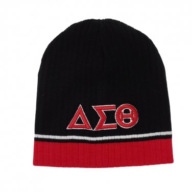 DELTA SIGMA THETA SORORITY BEANIE HAT RED SKULL HAT