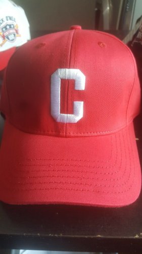 C logo Pin Stripe Baseball Cap Hat Red C LOGO BASEBALL HAT
