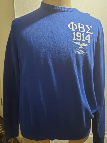 PHI BETA SIGMA BLUE Long Sleeve Sweater LARGE PRE-OWNED CONDITION