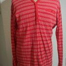 Men's Red White Light weight Long Sleeve Shirt LARGE