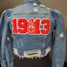 DELTA SIGMA THETA SORORITY DENIM JEAN JACKET DELTA DIVA CROP DENIM JACKET