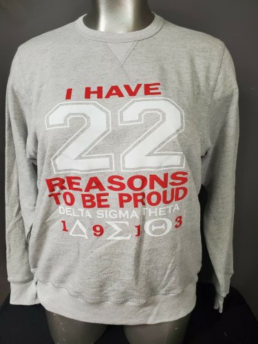 Delta Sigma Theta Sorority Gray neck sweatshirt Delta Diva 22 Reason Sweatshirt