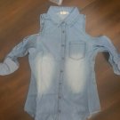 Forever 21 Jean Short Sleeve Shirt with Stud Detail Size Medium