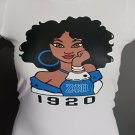 ZETA PHI BETA SORORITY T-SHIRT  ZETA PHI BETA WHITE  Z-PHI-B T-SHIRT