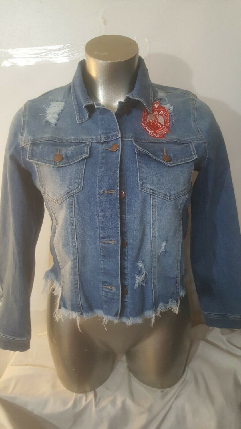 DELTA SIGMA THETA SORORITY DENIM JEAN JACKET DELTA DIVA CROP DENIM