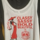DELTA SIGMA THETA SORORITY TANK TOP WHITE DELTA DIVA CROP TOP TANK