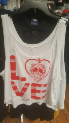 DELTA SIGMA THETA SORORITY TANK TOP T-SHIRT I LOVE DELTA CROP TOP TANK