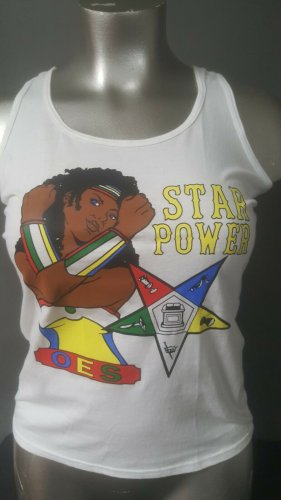 Order of the Eastern Star Tank Top  White O.E.S SUPER POWER TANK TOP