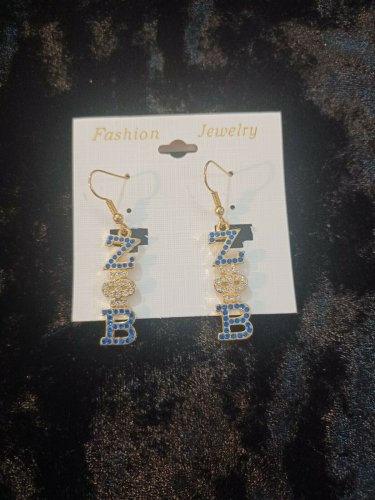 Zeta Phi Beta Sorority Bling style Earrings Finer Womanhood Z-PHI-B 1920