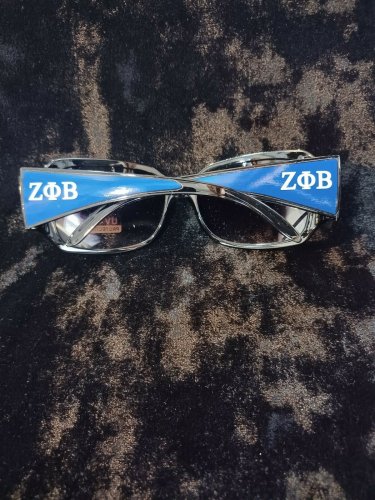 Zeta Phi Beta Sorority Sun Glasses Black Framed Fashion Glasses