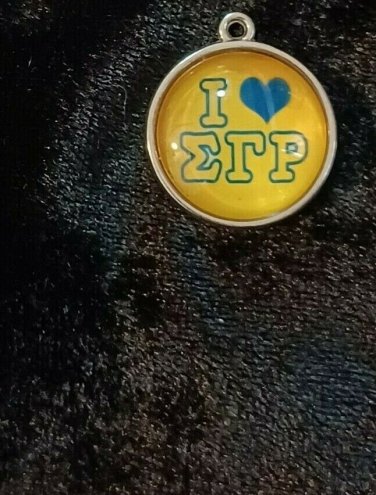 Sigma Gamma Rho  CHAIN CHARM SET NECKLACE I LOVE SIGMA GAMMA RHO CHARM 1922