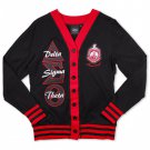Delta Sigma Theta Sorority BLACK  CARDIGAN SWEATER Black Delta Diva sweater