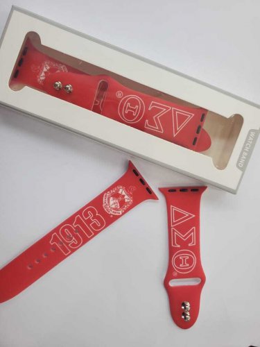 Delta Sigma Theta Red Silicone Sport Band Strap for Apple Watch 38mm-41mm
