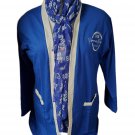 Zeta Phi Beta Sorority Pacific Region Cardigan Sweater Blue White