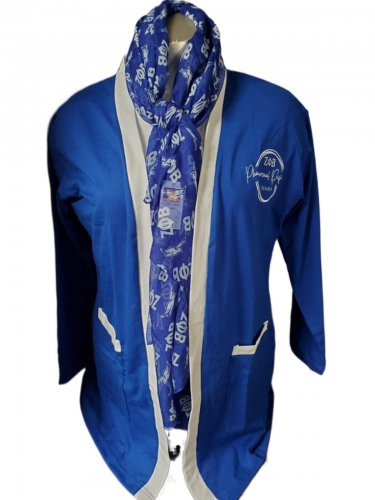 Zeta Phi Beta Sorority Pacific Region Cardigan Sweater Blue White
