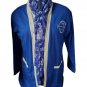 Zeta Phi Beta Sorority Pacific Region Cardigan Sweater Blue White