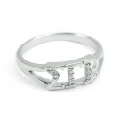 Sigma Gamma Rho Sorority Sterling Silver Ring with Simulated Diamonds NEW!***