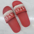 DELTA SIGMA THETA  SORORITY RED WHITE SLIDES  INDOOR POOL OUTDOOR SLIDES SLIPPER