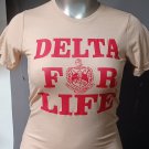 Delta Sigma Theta Sorority Short sleeve blouse Delta Sigma For Life Tan Shirt