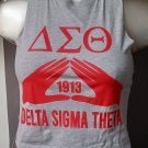 Delta Sigma Theta Sorority Sleeveless Shirt Delta Sigma Theta Gray Mids Crop Tee