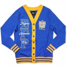 SIGMA GAMMA RHO SORORITY BLUE SEQUIN LIGHT WEIGHT CARDIGAN SWEATER S-4X
