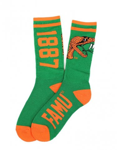 Florida A&M Rattlers SOCKS HBCU TUBE SOCKS SZ 6-11
