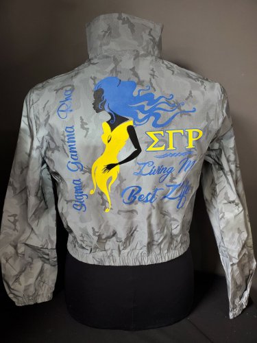 Sigma Gamma Rho Sorority Camoflaguged Crop Fashion Jacket