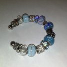 Multi-Blue Glass Bead Bracelet