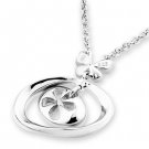U.S. ONLY - Platinum Plated 925 Sterling Silver Butterfly Flower Necklace (16") Jewelry B05177N
