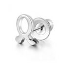 925 Sterling Silver Polished Finish Taurus Stud Single Earring Fashion Jewelry Women & Girl C05661L