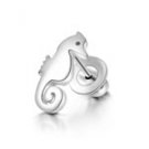 925 Sterling Silver Polished Finish Seahorse Stud Single Earring Fashion Jewelry Women Girl C05670L