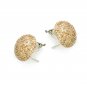925 Sterling Silver Half Dome Champagne CZ Stud Earrings Bridal Wedding B05900E