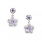 Silver Kings 925 Sterling Silver Pave Purple Lavendar CZ Dolly Stud Earrings Fashion Jewelry Q23002E