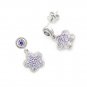 Silver Kings 925 Sterling Silver Pave Purple Lavendar CZ Dolly Stud Earrings Fashion Jewelry Q23002E
