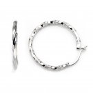 925 Sterling Silver Medium Stunning Twisted Hoop Earrings (1.25 Inches Diameter) B05753E