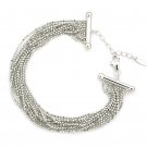 925 Sterling Silver Beads Chain Dangling Style Bracelet (6.5"") Women Fashion Jewelry B05899B