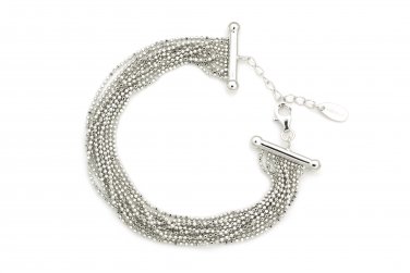 925 Sterling Silver Beads Chain Dangling Style Bracelet (6.5"") Women Fashion Jewelry B05899B