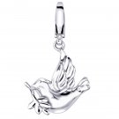 925 Sterling Silver Peace Dove Charm (Fit for Bracelet Necklace) C05096J